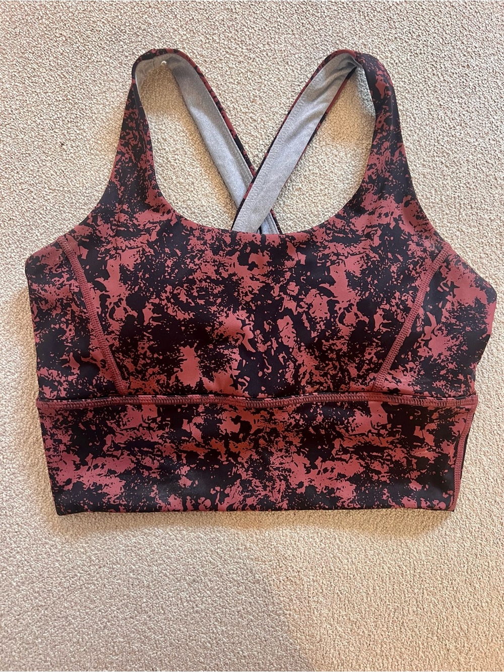 Women's Born Primitive Intensity Pomegranate/Black Splash Longline Sports Bra M
